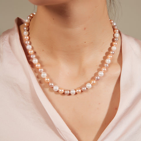 6.0-6.5mm Multicolor Freshwater Pearl Strand Necklace - Color Grace